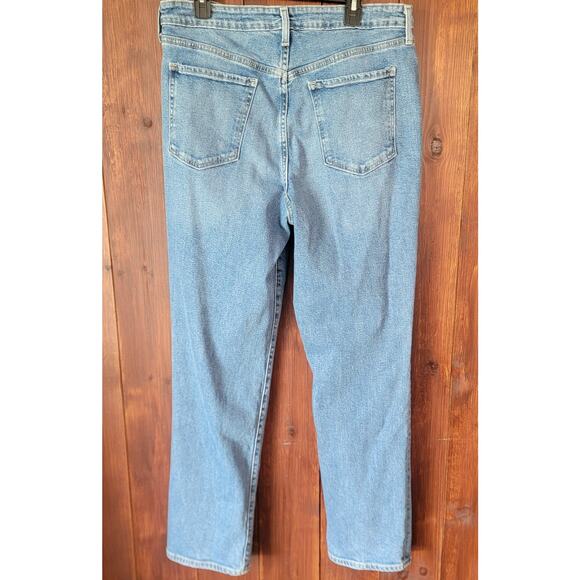 Old Navy Women 16 Tall Jeans O.G. Loose High Rise Medium Wash Distressed Denim - Picture 7 of 10